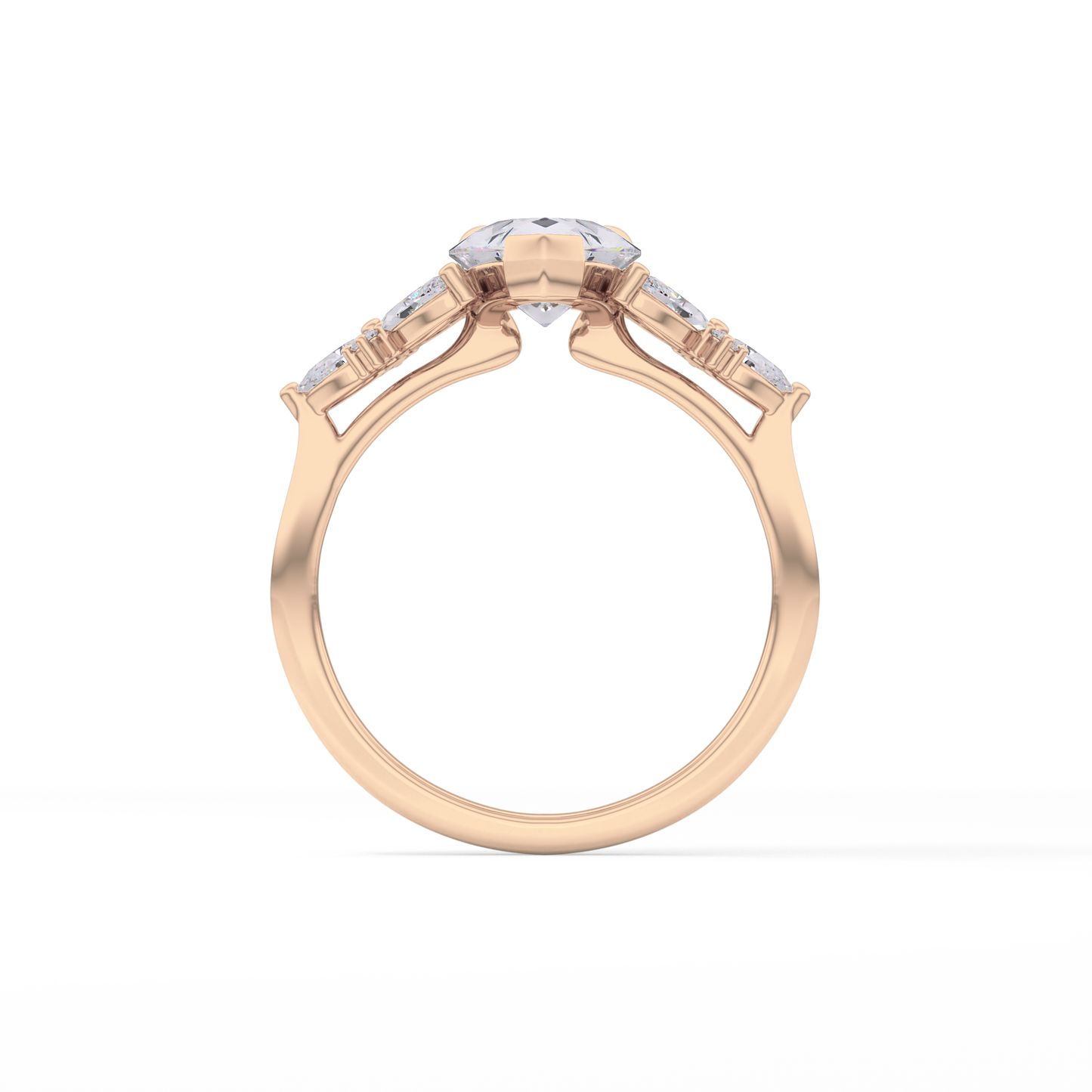Pear Cluster Lab Grown Diamond Engagement Ring
