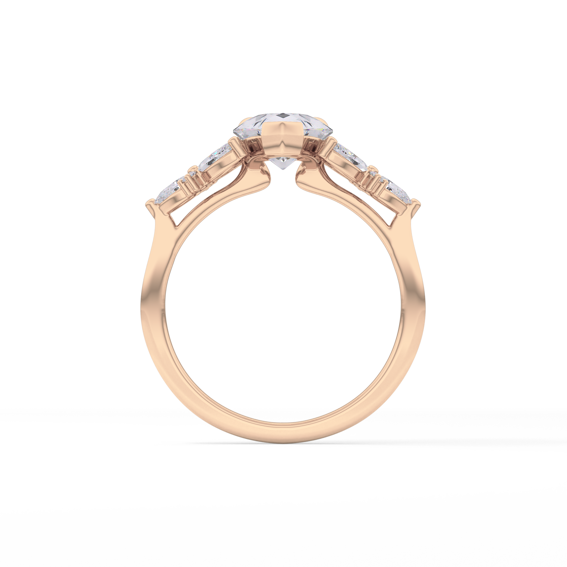 Pear Cluster Lab Grown Diamond Engagement Ring