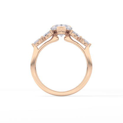 Pear Cluster Lab Grown Diamond Engagement Ring