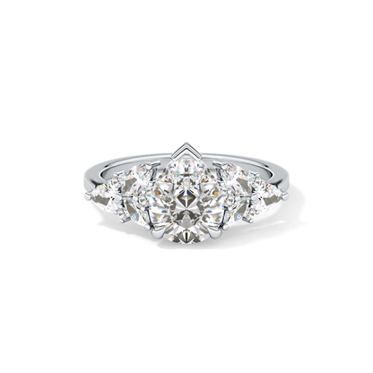Pear Cluster Lab Grown Diamond Engagement Ring