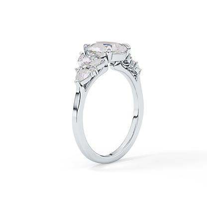 Pear Cluster Lab Grown Diamond Engagement Ring
