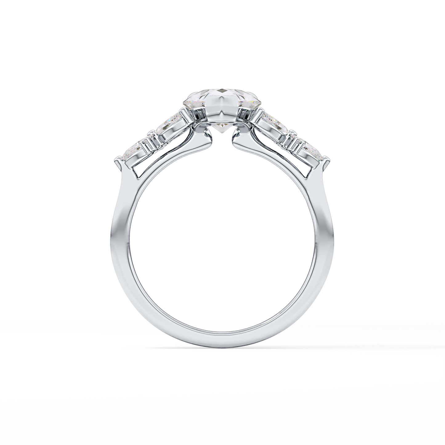Pear Cluster Lab Grown Diamond Engagement Ring