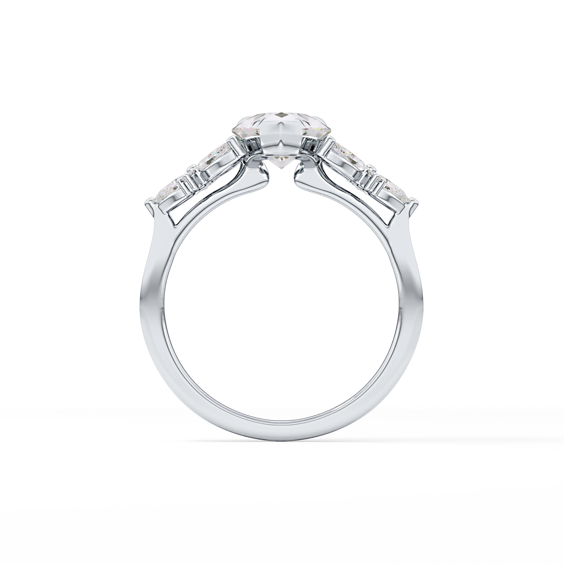 Pear Cluster Lab Grown Diamond Engagement Ring