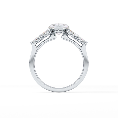 Pear Cluster Lab Grown Diamond Engagement Ring