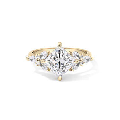 Princess Cluster Lab Grown Diamond Engagement Ring