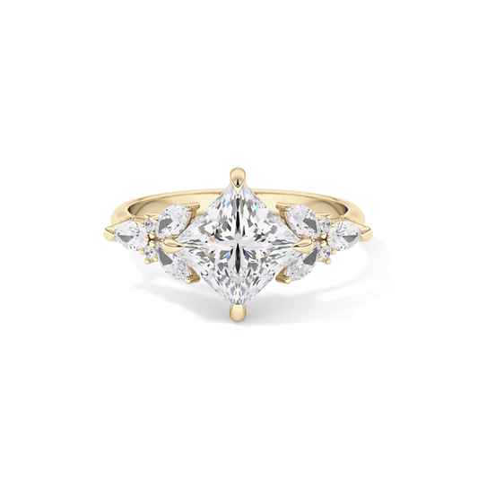 Princess Cluster Lab Grown Diamond Engagement Ring