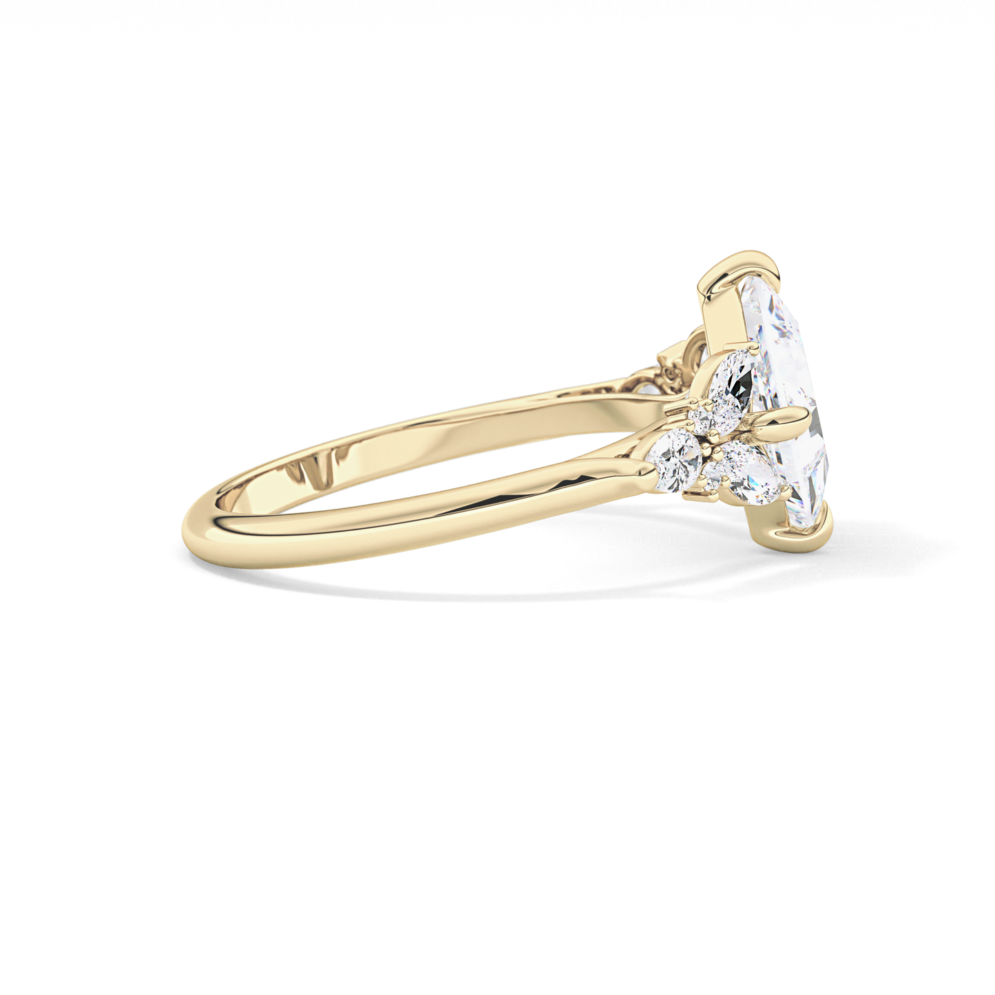 Princess Cluster Lab Grown Diamond Engagement Ring