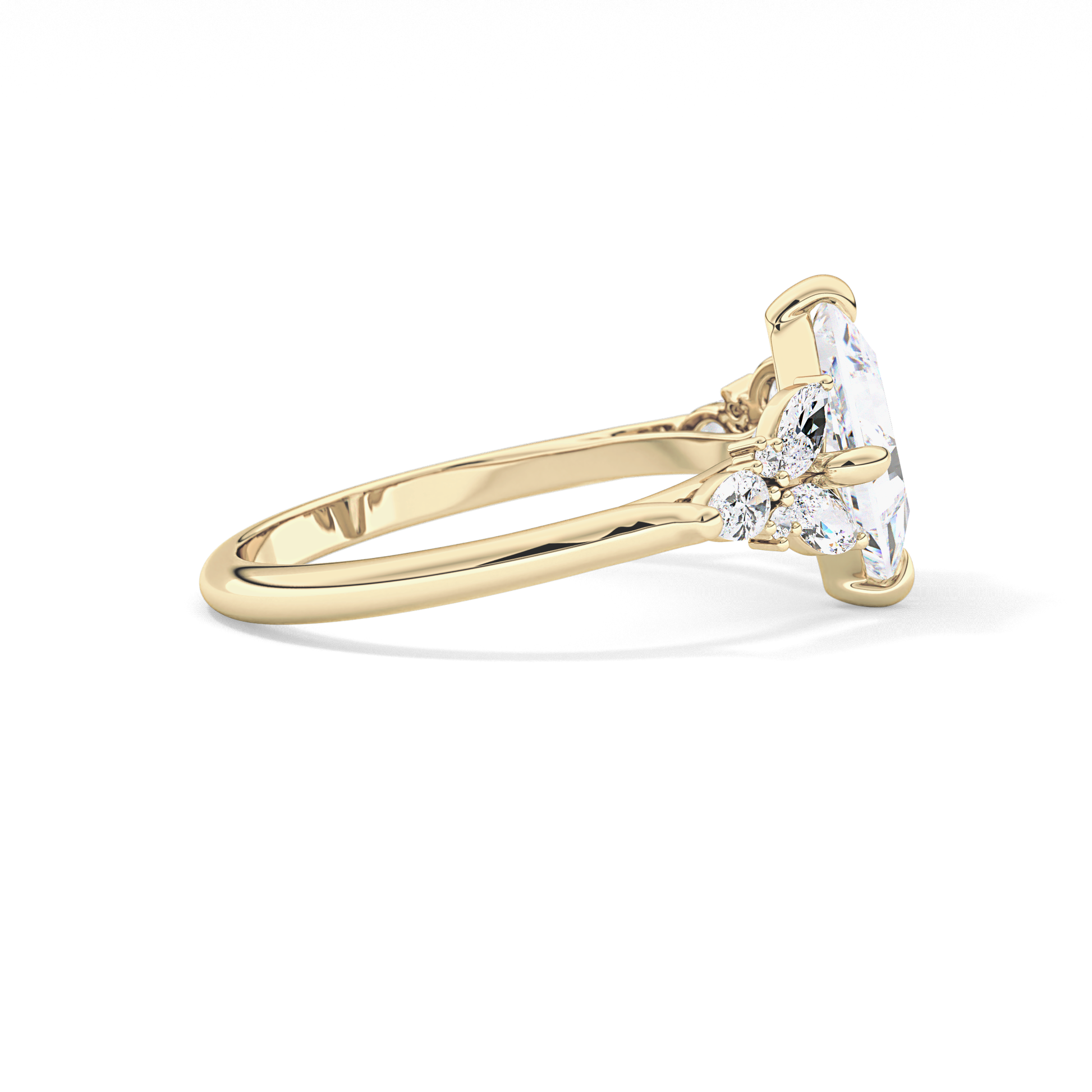 Princess Cluster Lab Grown Diamond Engagement Ring