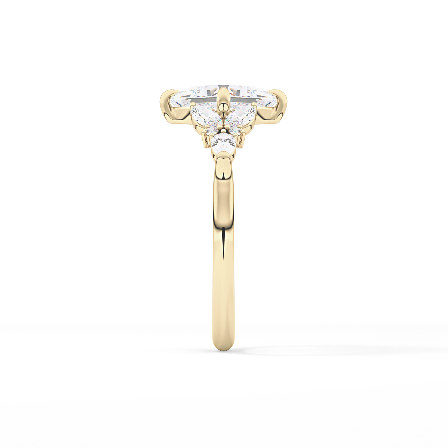 Princess Cluster Lab Grown Diamond Engagement Ring