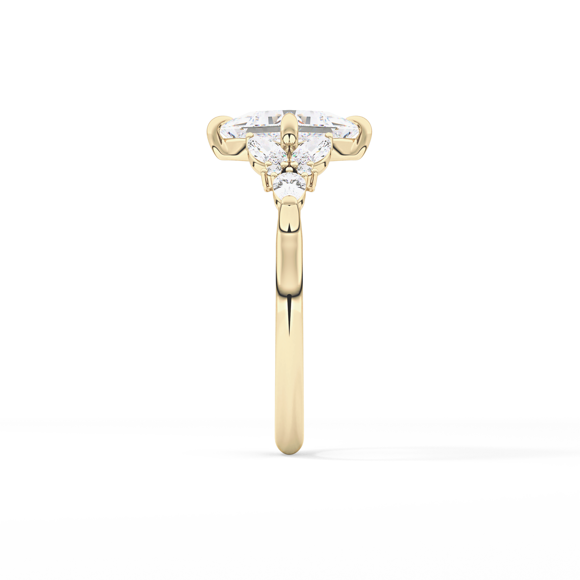 Princess Cluster Lab Grown Diamond Engagement Ring
