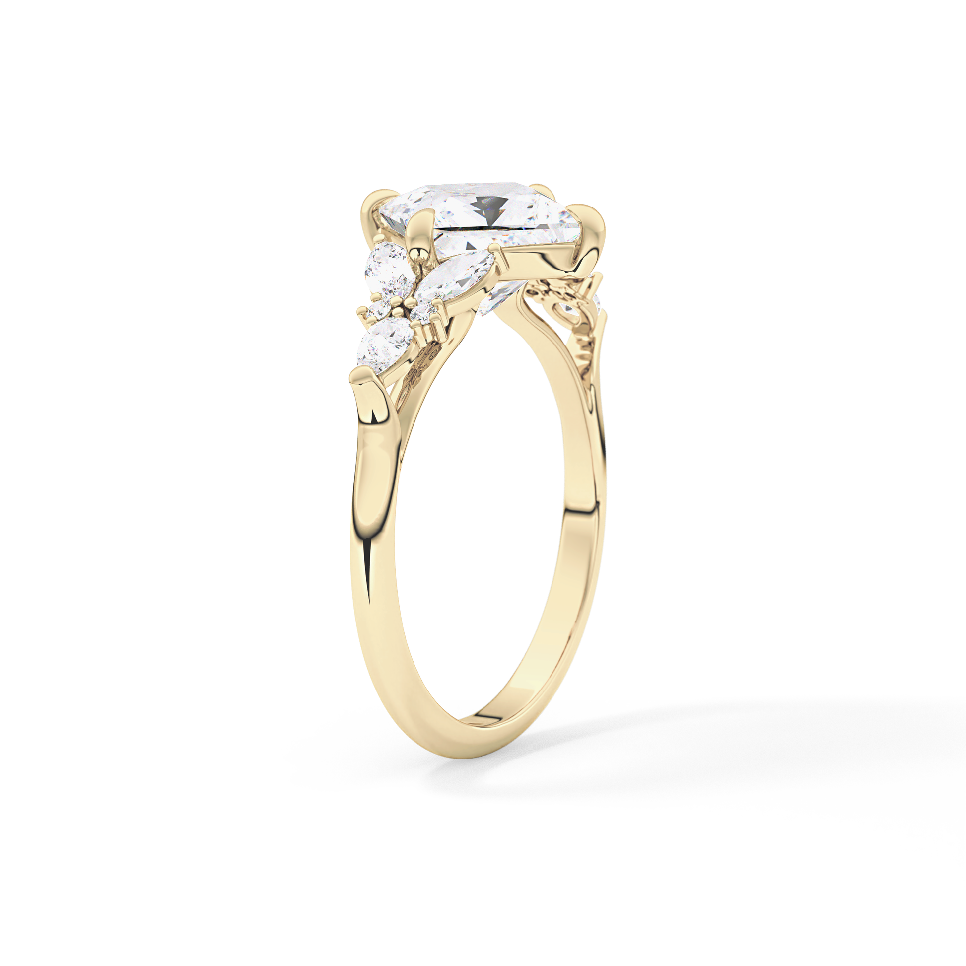 Princess Cluster Lab Grown Diamond Engagement Ring