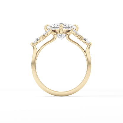 Princess Cluster Lab Grown Diamond Engagement Ring