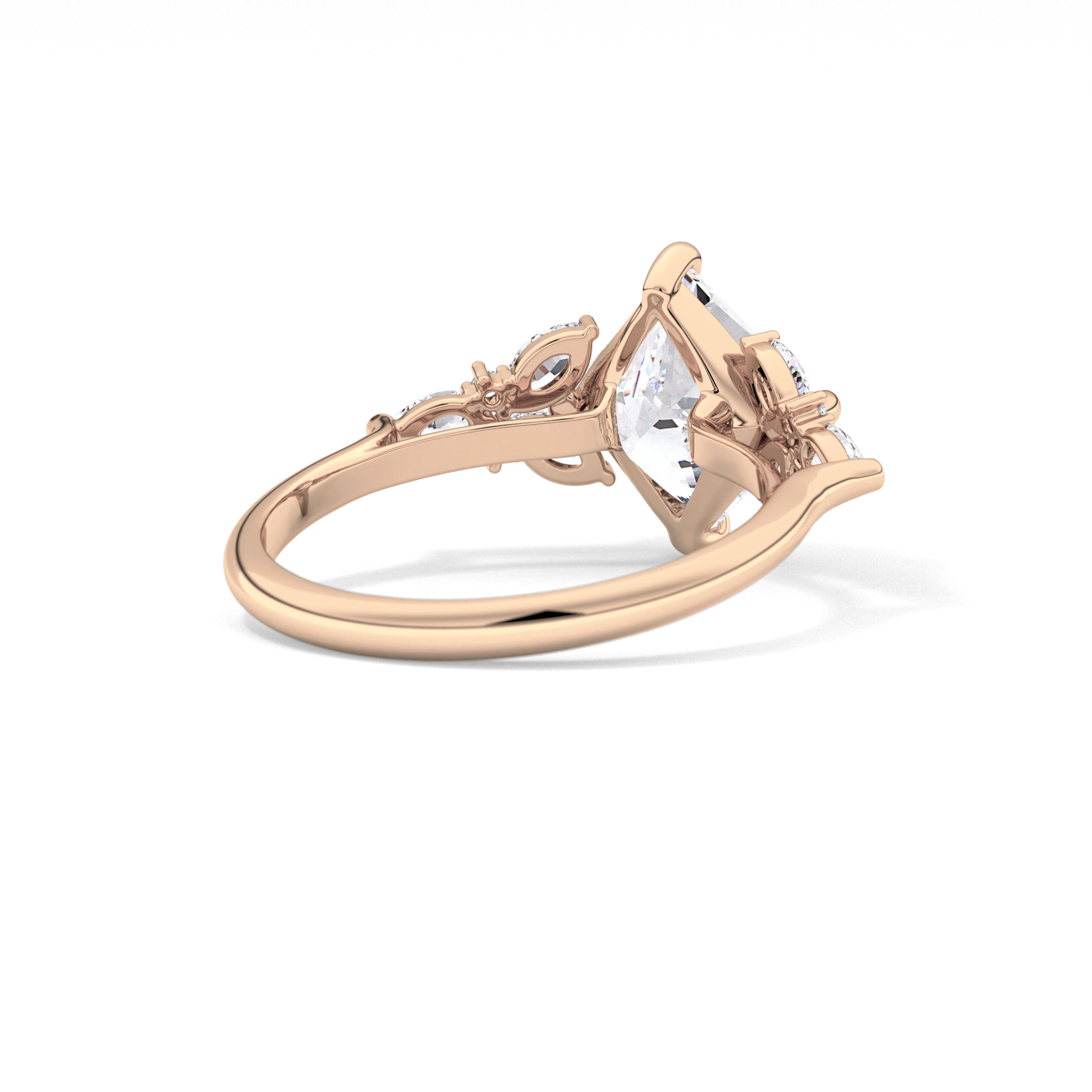 Princess Cluster Lab Grown Diamond Engagement Ring