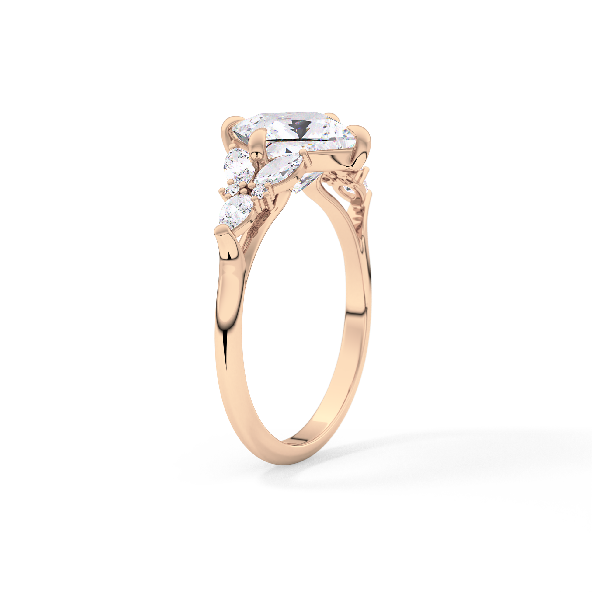 Princess Cluster Lab Grown Diamond Engagement Ring