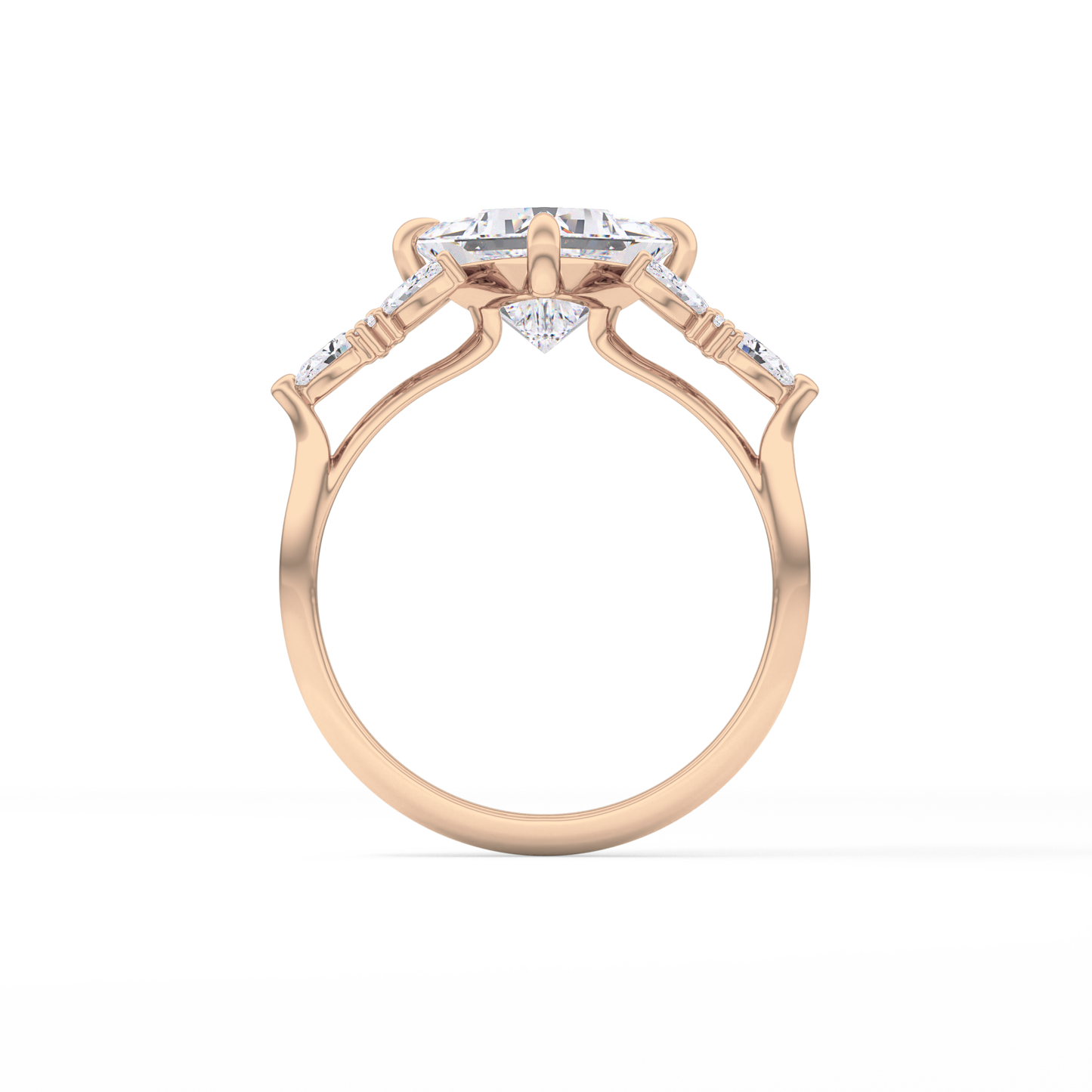 Princess Cluster Lab Grown Diamond Engagement Ring