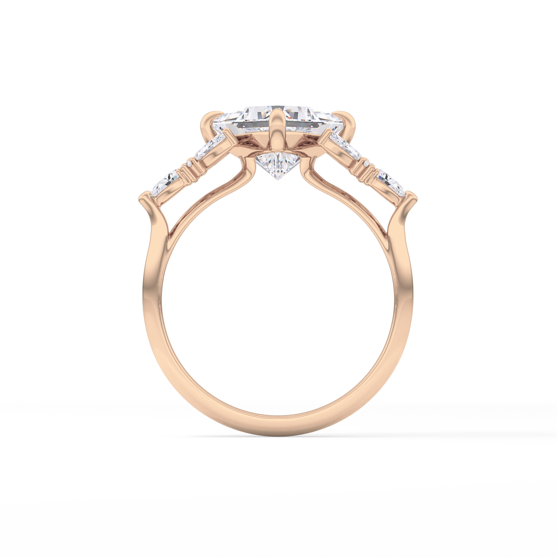 Princess Cluster Lab Grown Diamond Engagement Ring