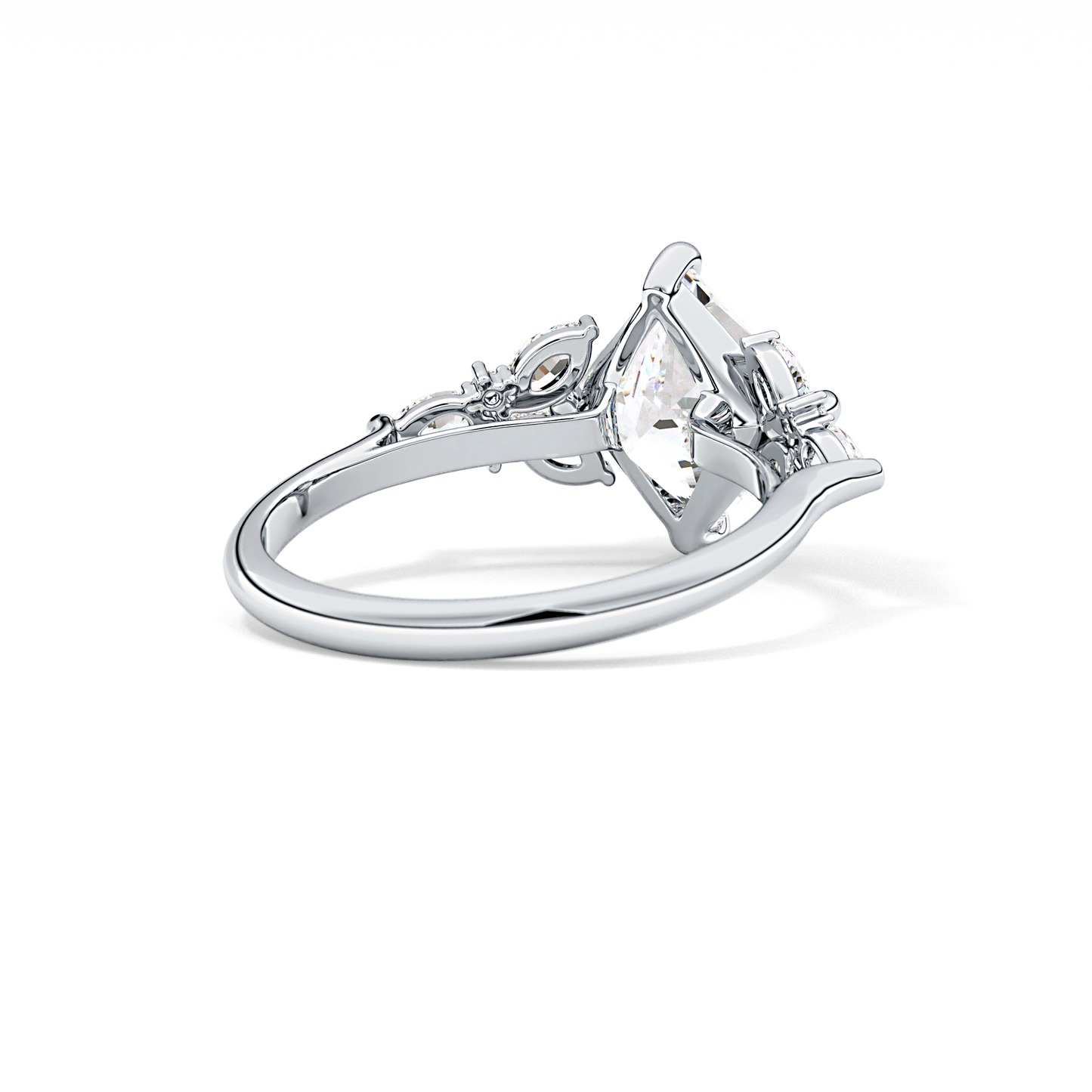 Princess Cluster Lab Grown Diamond Engagement Ring