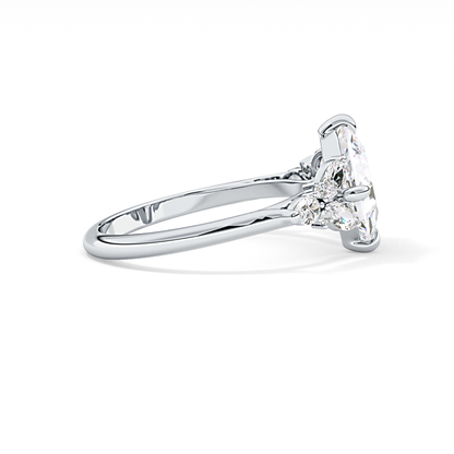 Princess Cluster Lab Grown Diamond Engagement Ring