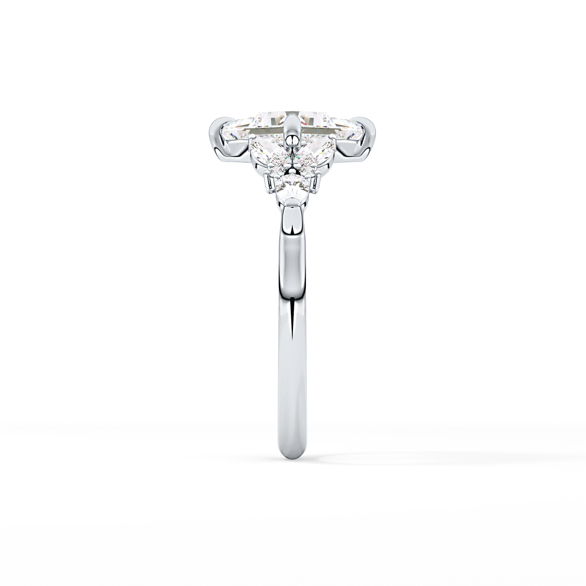 Princess Cluster Lab Grown Diamond Engagement Ring