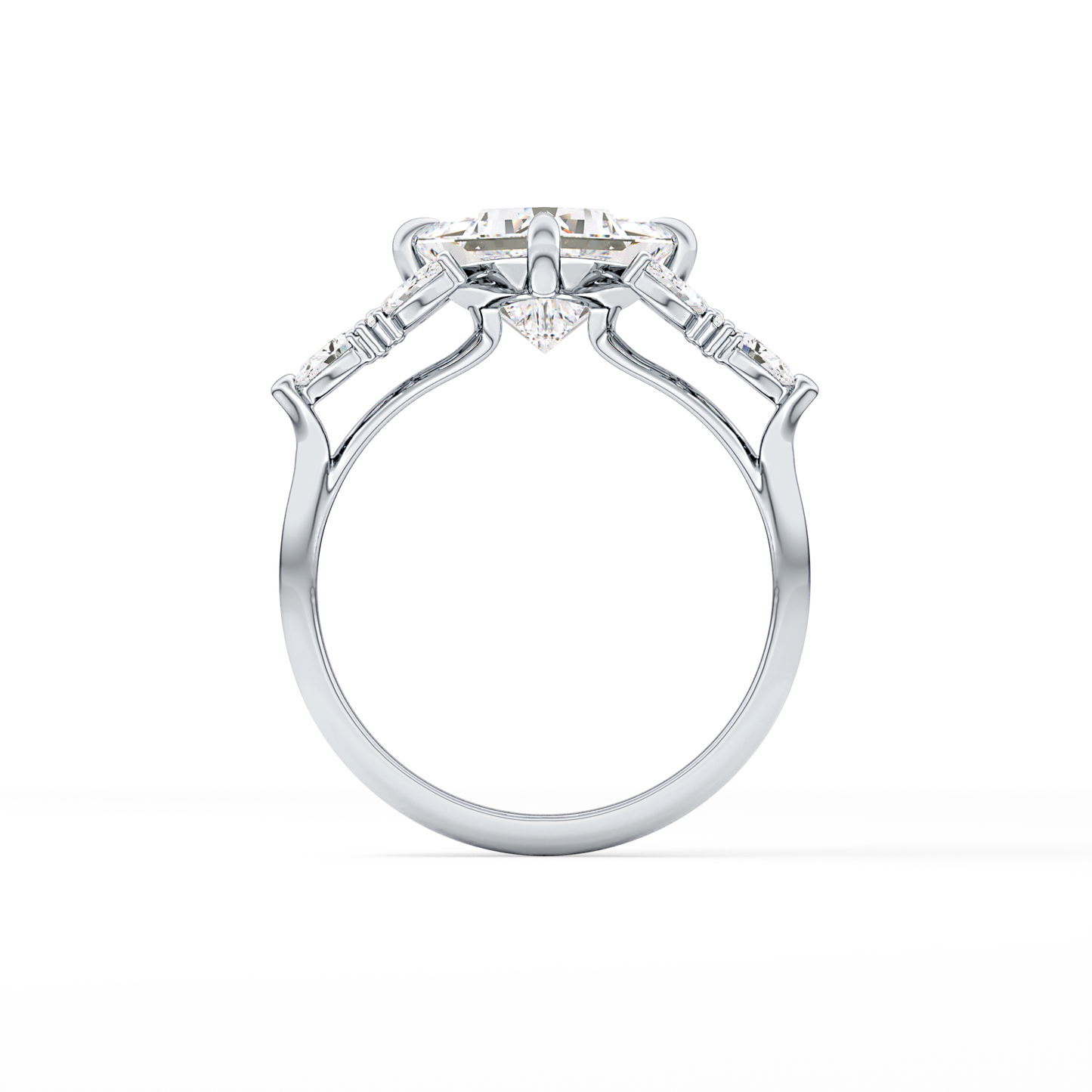 Princess Cluster Lab Grown Diamond Engagement Ring