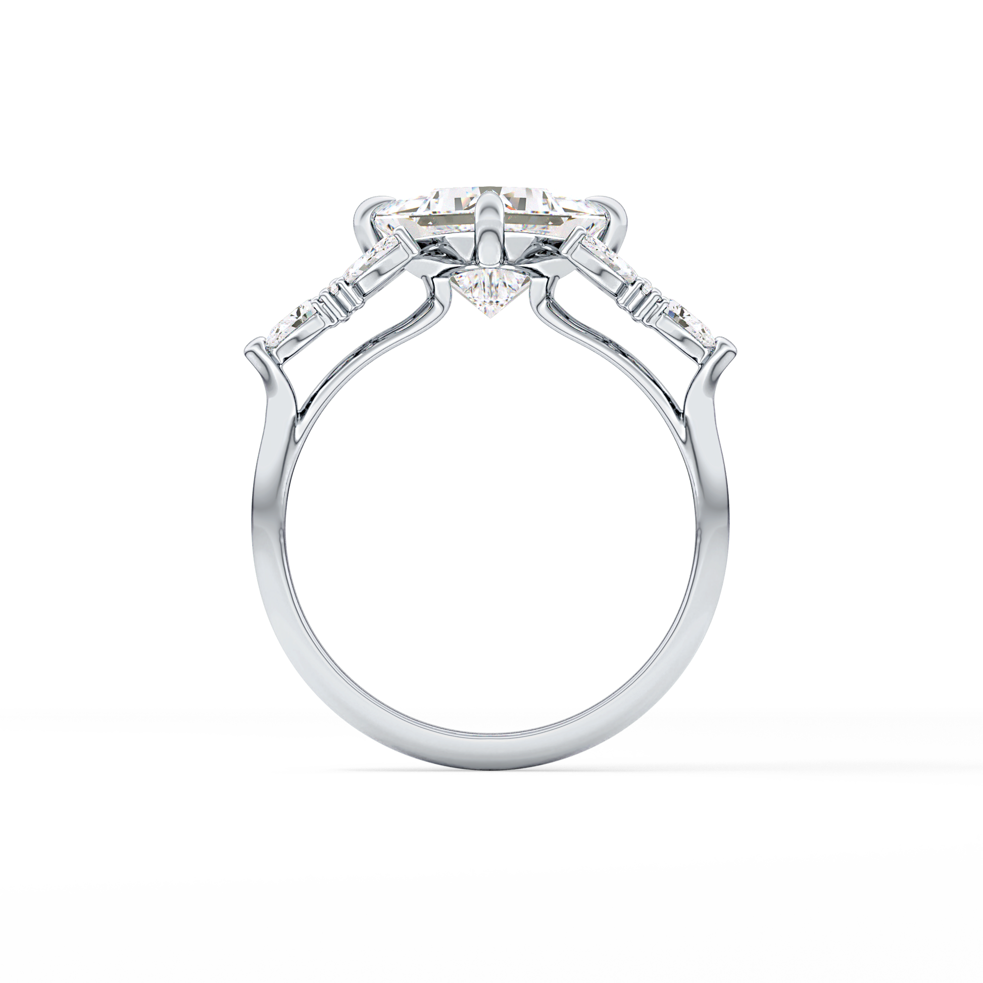 Princess Cluster Lab Grown Diamond Engagement Ring