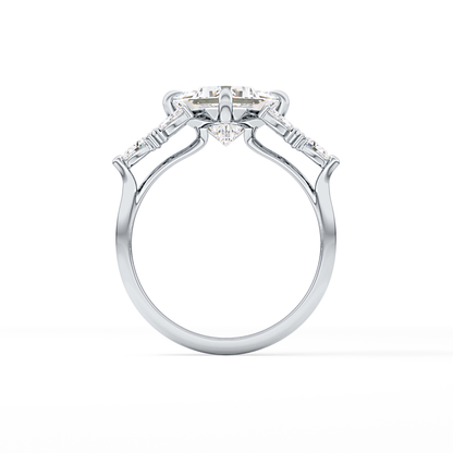 Princess Cluster Lab Grown Diamond Engagement Ring