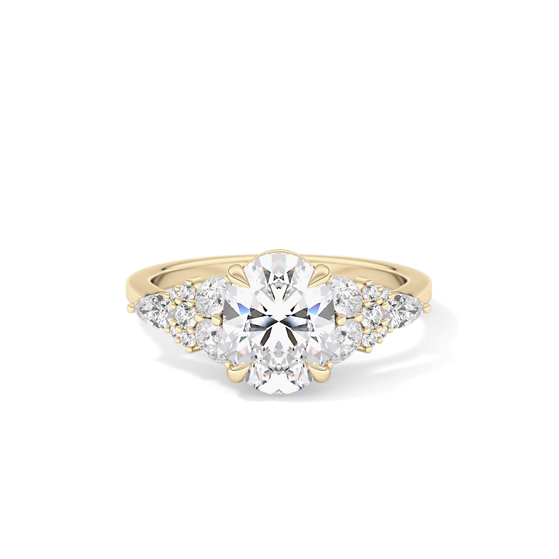 Oval Cluster Lab Grown Diamond Engagement Ring