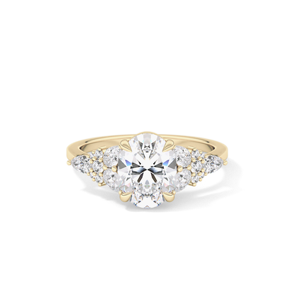 Oval Cluster Lab Grown Diamond Engagement Ring