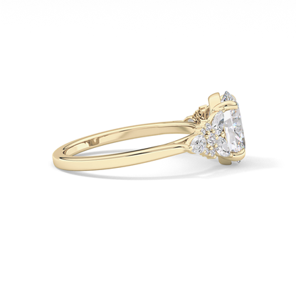 Oval Cluster Lab Grown Diamond Engagement Ring