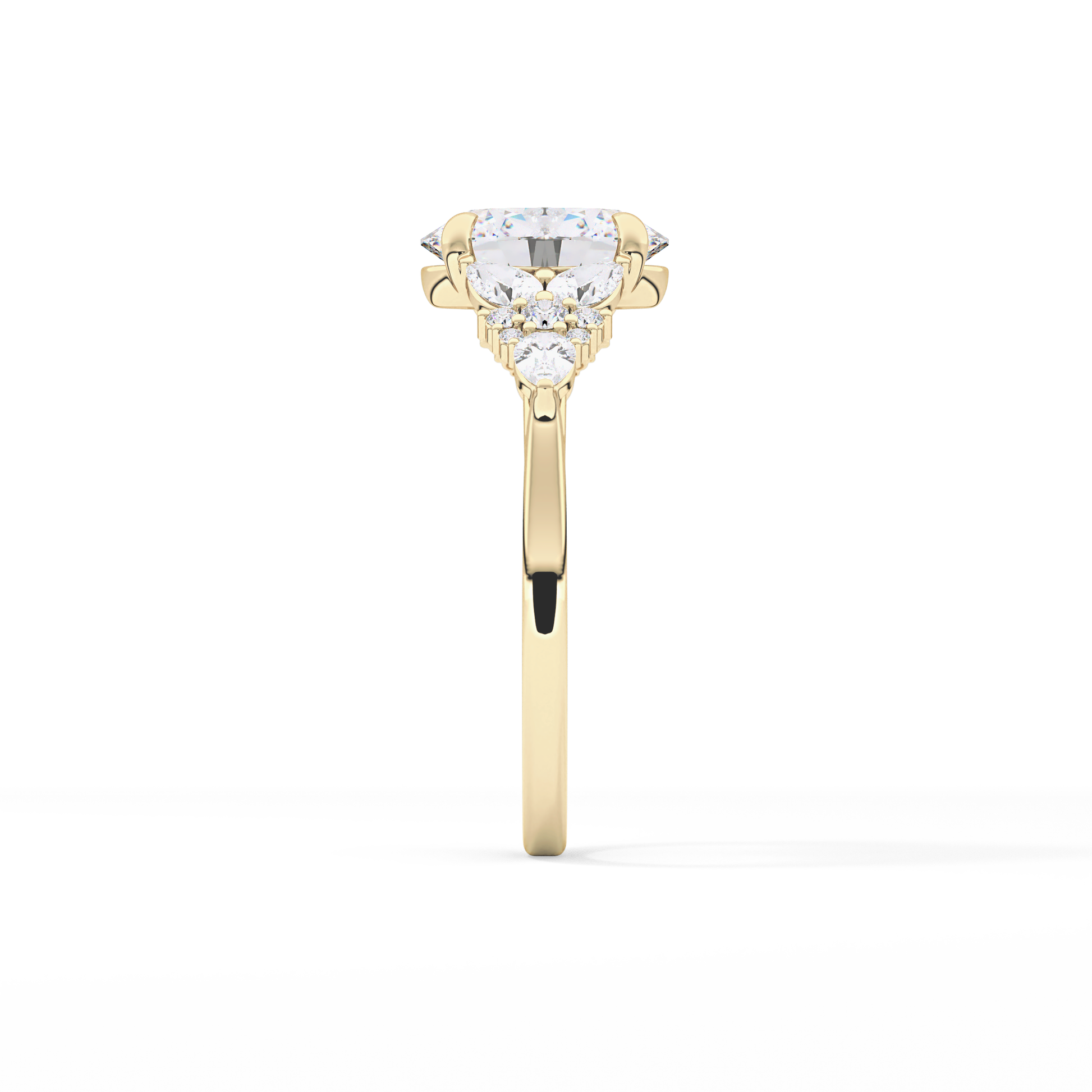 Oval Cluster Lab Grown Diamond Engagement Ring