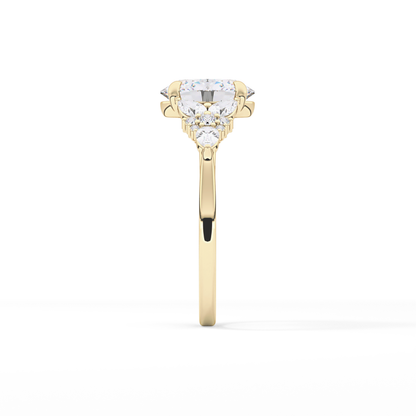 Oval Cluster Lab Grown Diamond Engagement Ring