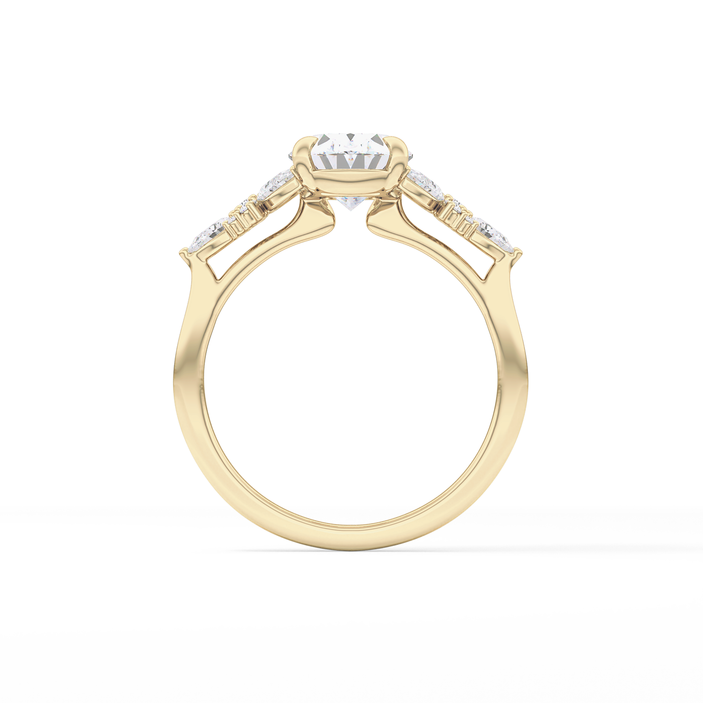 Oval Cluster Lab Grown Diamond Engagement Ring