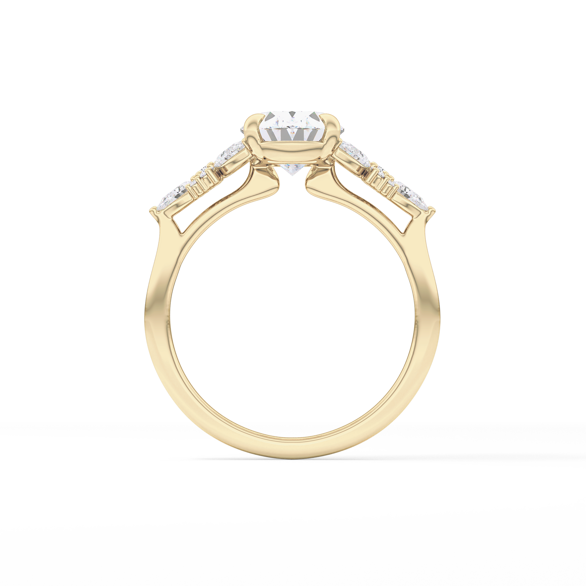 Oval Cluster Lab Grown Diamond Engagement Ring