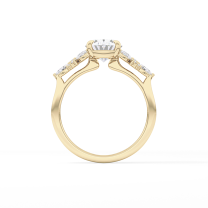 Oval Cluster Lab Grown Diamond Engagement Ring