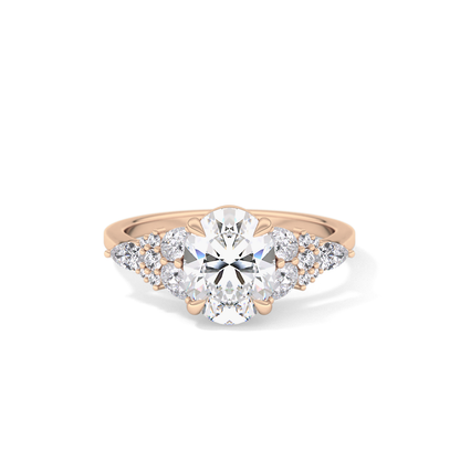 Oval Cluster Lab Grown Diamond Engagement Ring