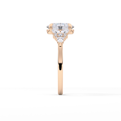 Oval Cluster Lab Grown Diamond Engagement Ring