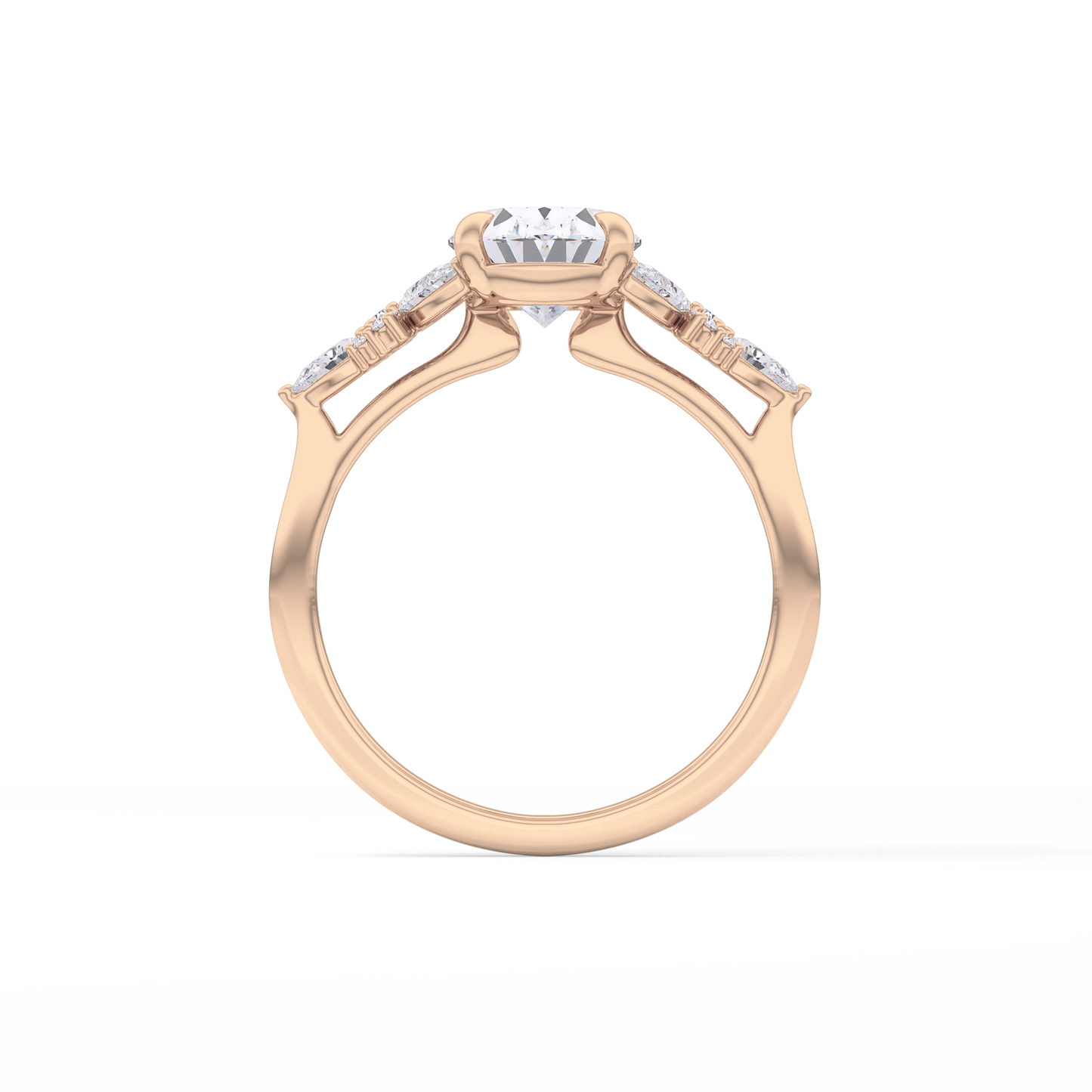 Oval Cluster Lab Grown Diamond Engagement Ring