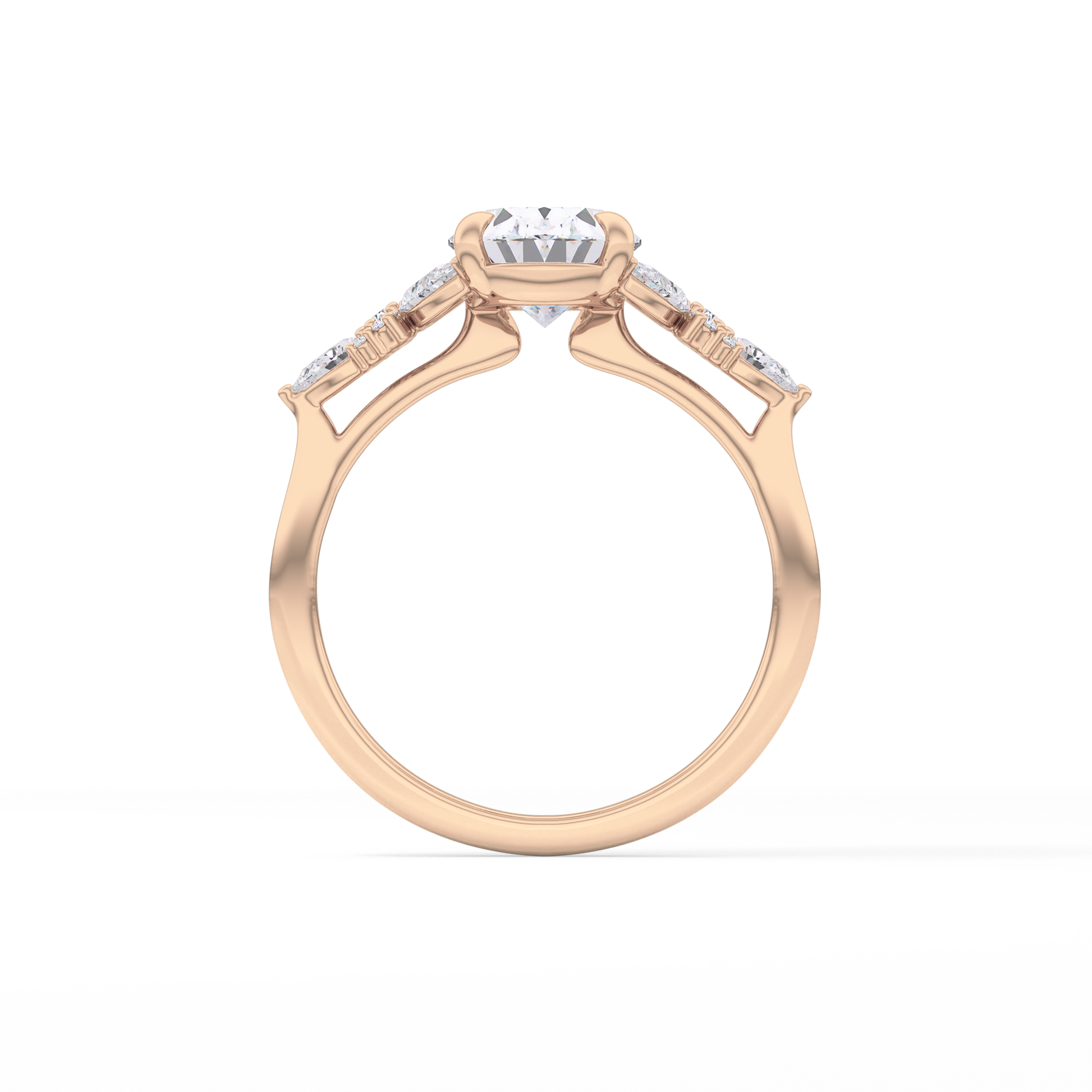 Oval Cluster Lab Grown Diamond Engagement Ring