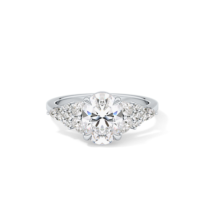Oval Cluster Lab Grown Diamond Engagement Ring