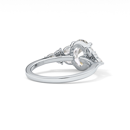 Oval Cluster Lab Grown Diamond Engagement Ring