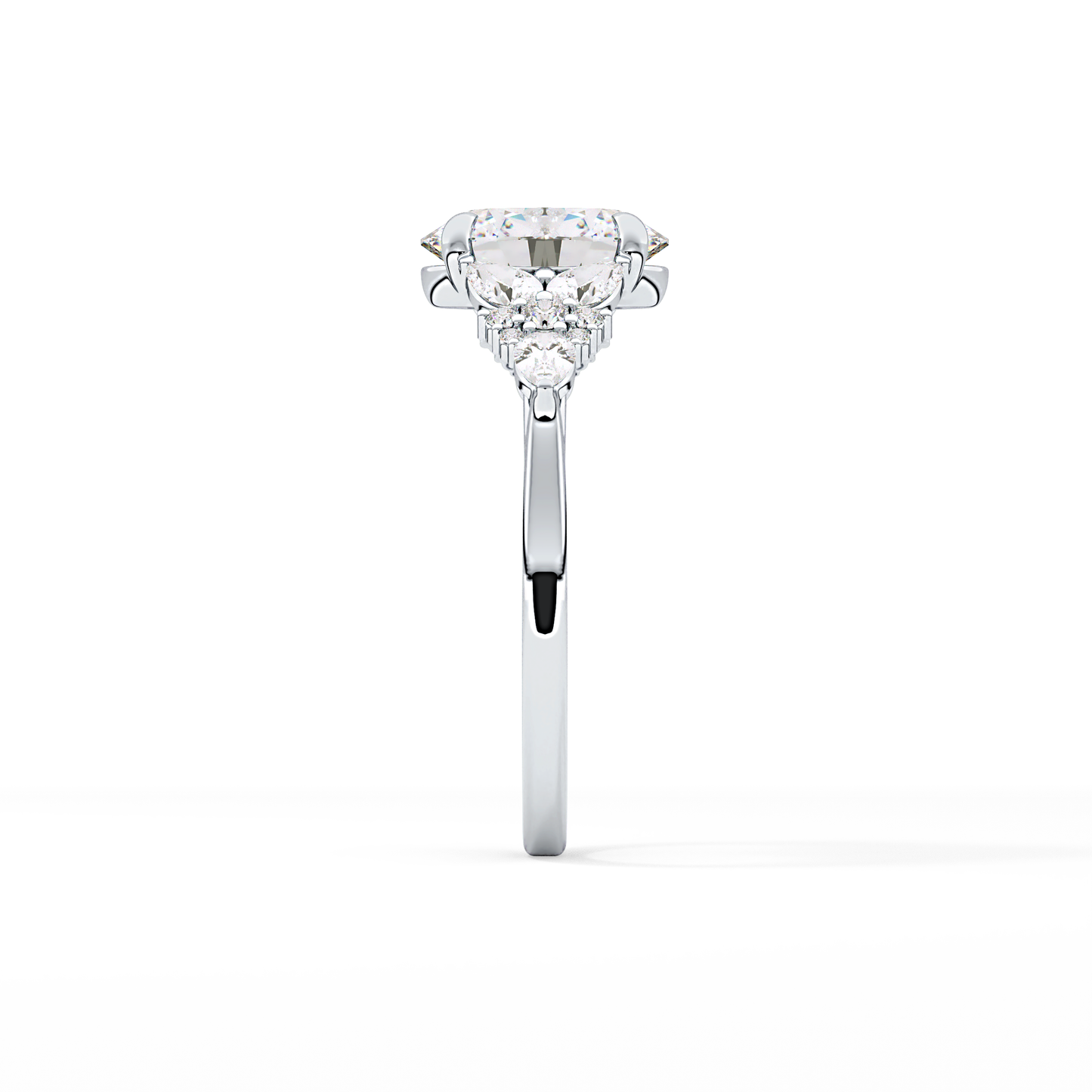 Oval Cluster Lab Grown Diamond Engagement Ring
