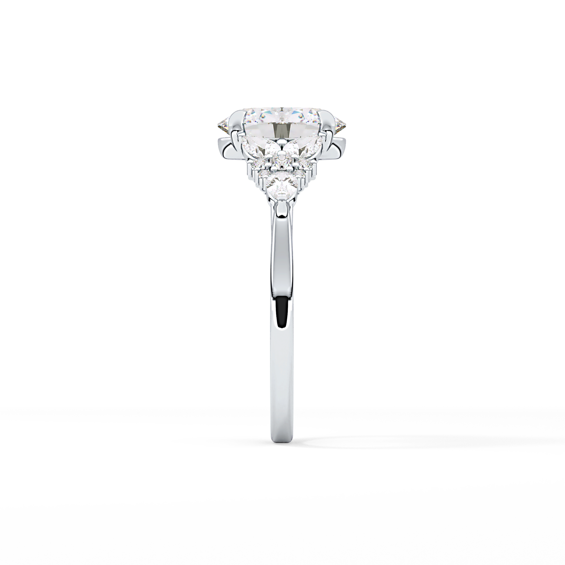 Oval Cluster Lab Grown Diamond Engagement Ring