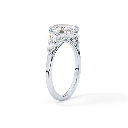 Oval Cluster Lab Grown Diamond Engagement Ring