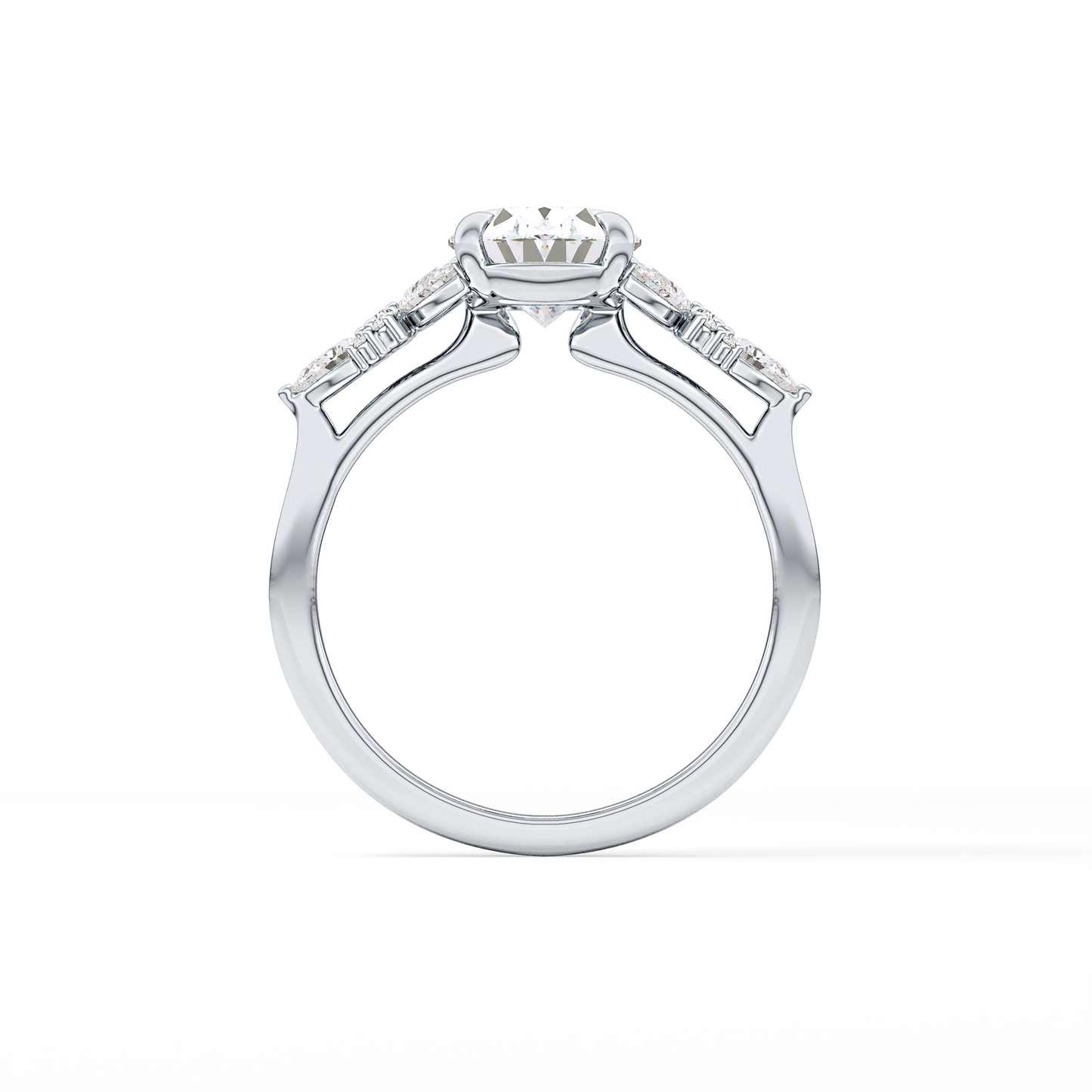 Oval Cluster Lab Grown Diamond Engagement Ring