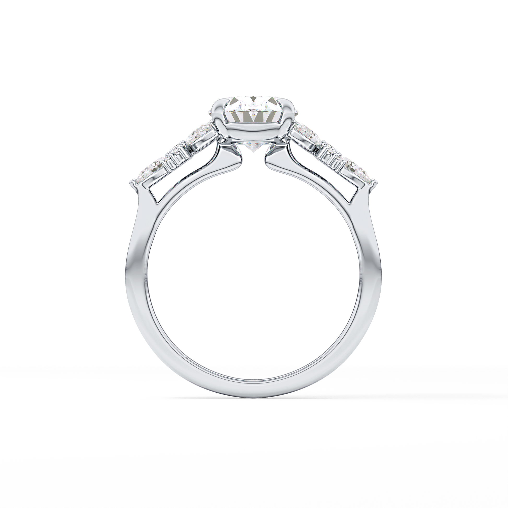 Oval Cluster Lab Grown Diamond Engagement Ring