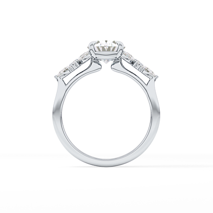 Oval Cluster Lab Grown Diamond Engagement Ring