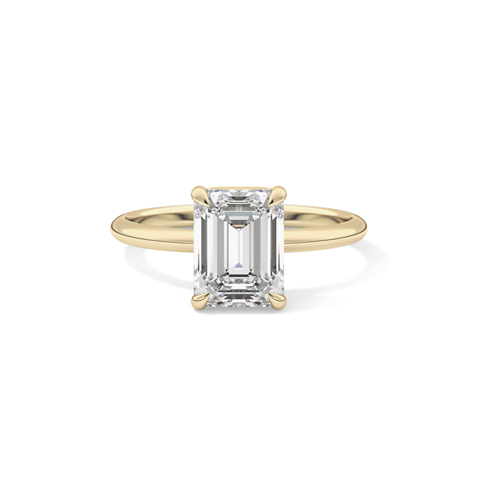 Emerald Solitaire Lab Grown Engagement Ring