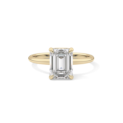 Emerald Solitaire Lab Grown Engagement Ring