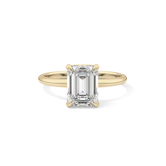 Emerald Solitaire Lab Grown Engagement Ring