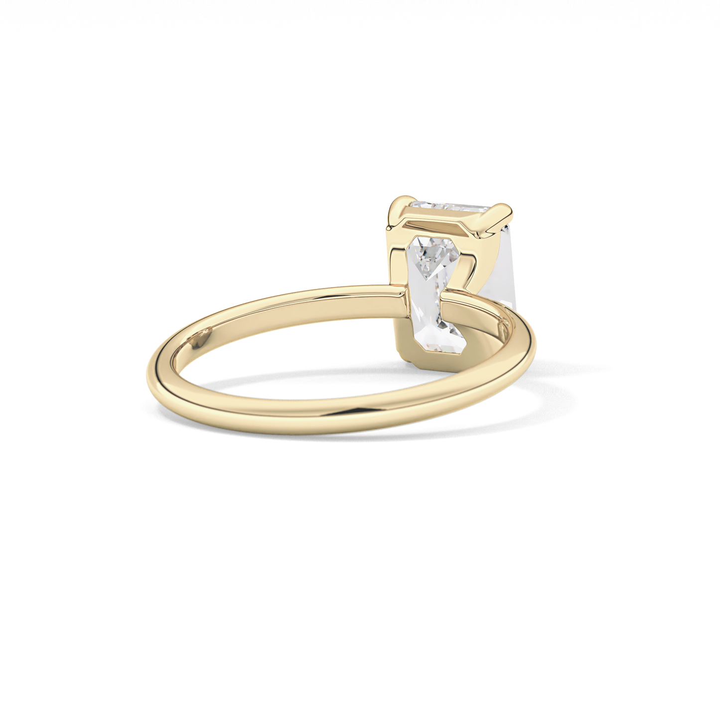 Emerald Solitaire Lab Grown Engagement Ring